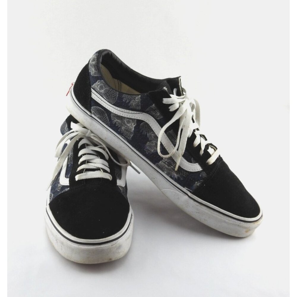VANS Old Skool Paul Van Doren Wireframe Skulls Canvas Suede Shoes M13